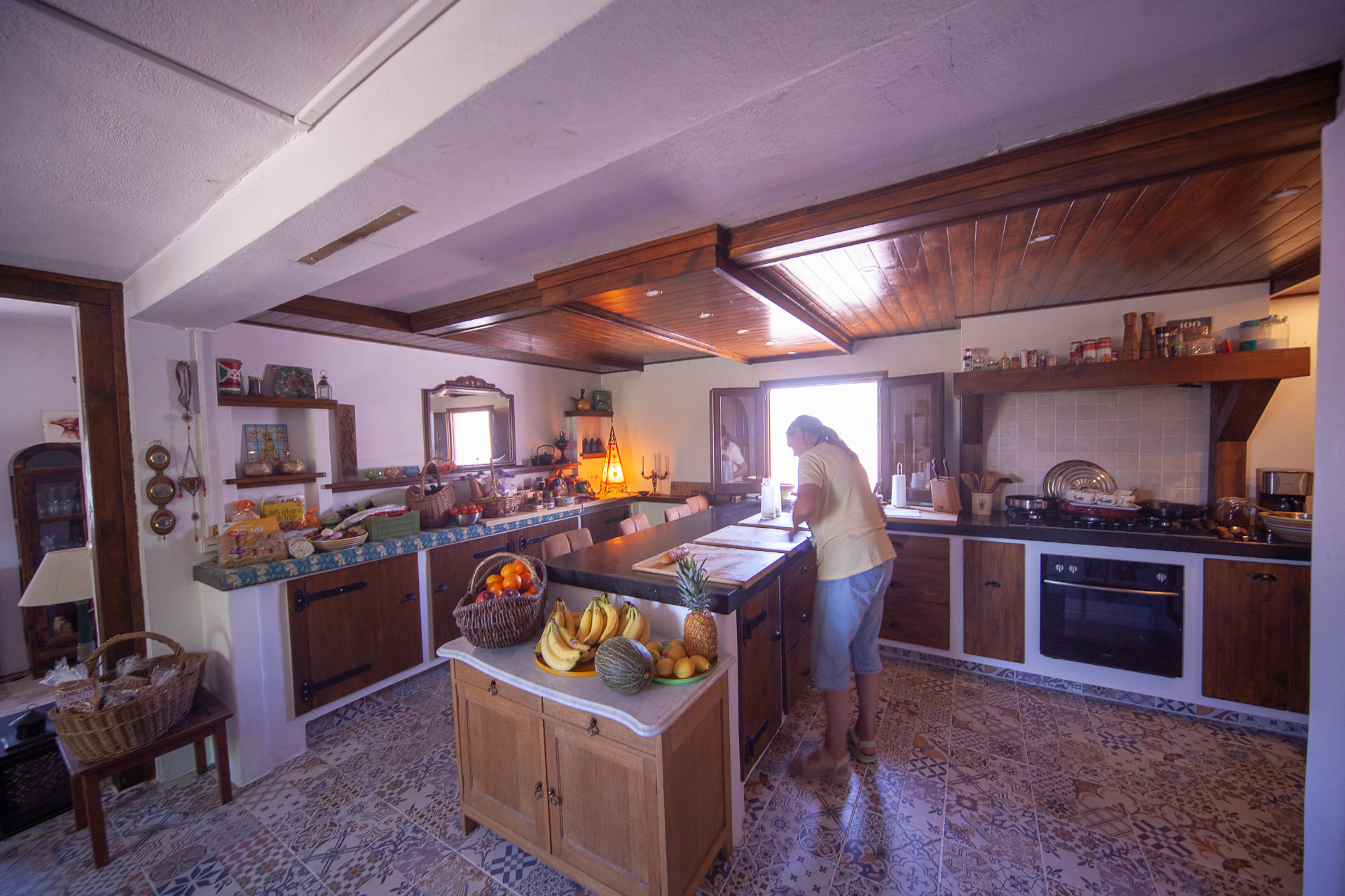 The kitchen inside the house